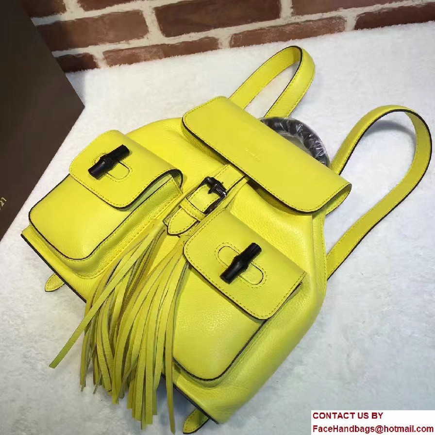 Gucci Bamboo Leather Backpack 370833 Yellow