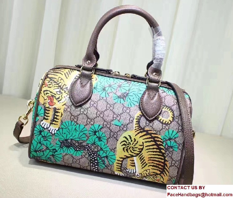 Gucci Bengal Top Handle Small Boston Bag 409529 Green 2016