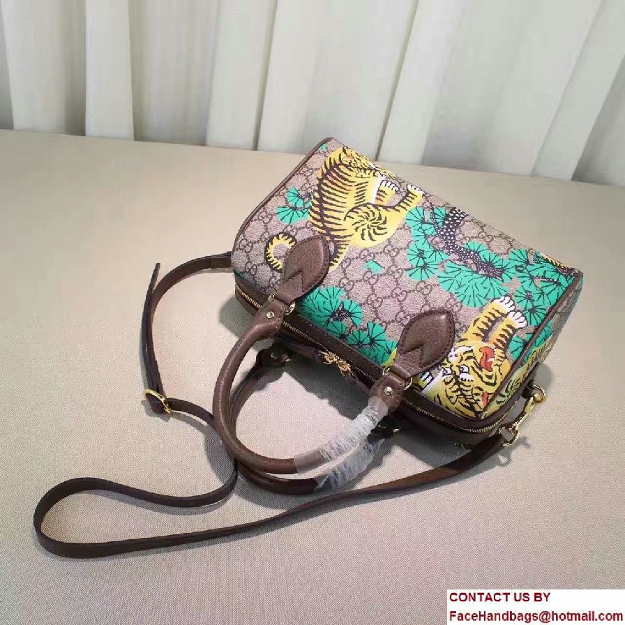 Gucci Bengal Top Handle Small Boston Bag 409529 Green 2016