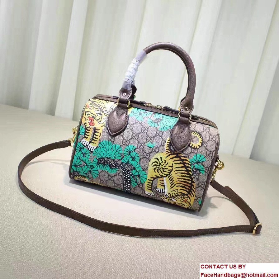 Gucci Bengal Top Handle Small Boston Bag 409529 Green 2016