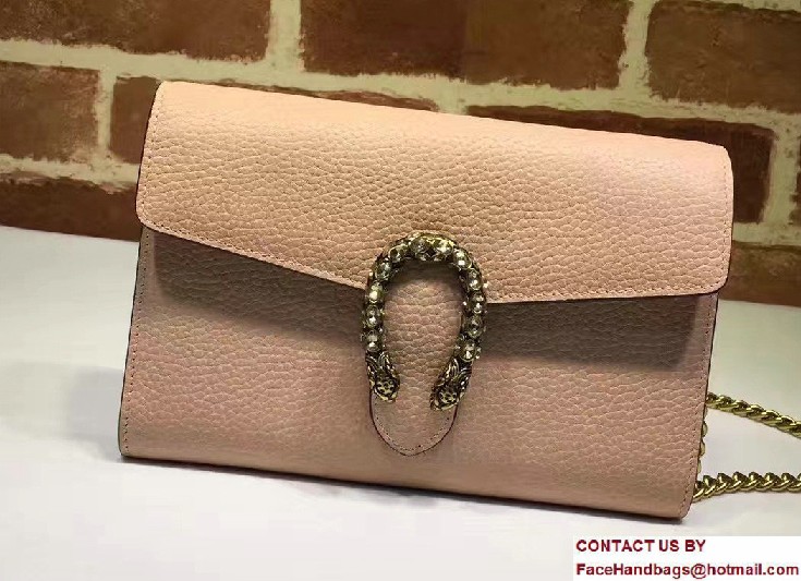 Gucci Dionysus Leather Mini Chain Wallet Bag 401231 Nude Pink 2017