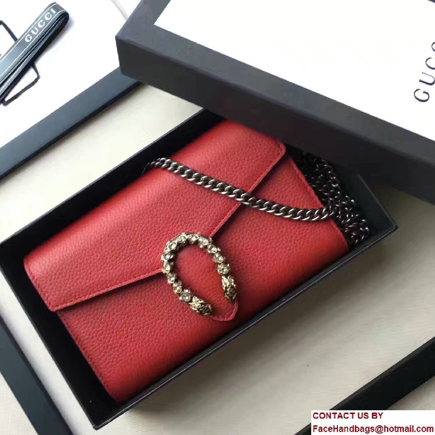 Gucci Dionysus Leather Mini Chain Wallet Bag 401231 Red 2017