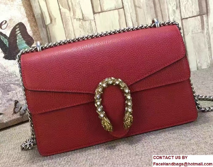 Gucci Dionysus Leather Shoulder Small Bag 400249 Red 2017