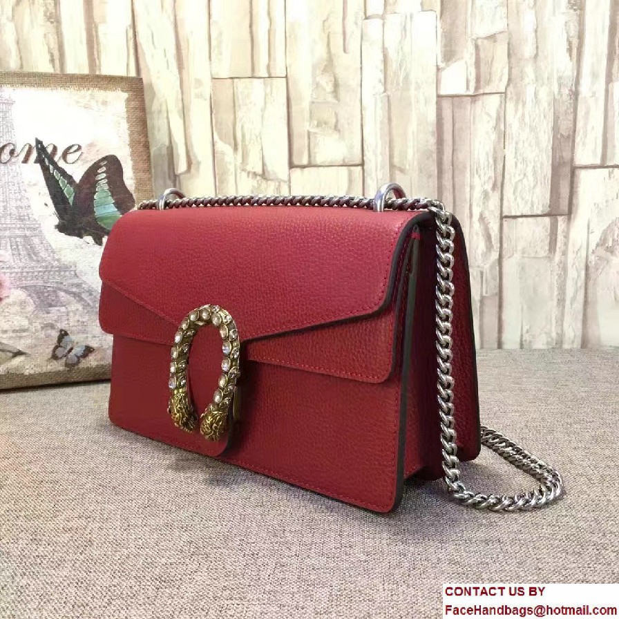 Gucci Dionysus Leather Shoulder Small Bag 400249 Red 2017