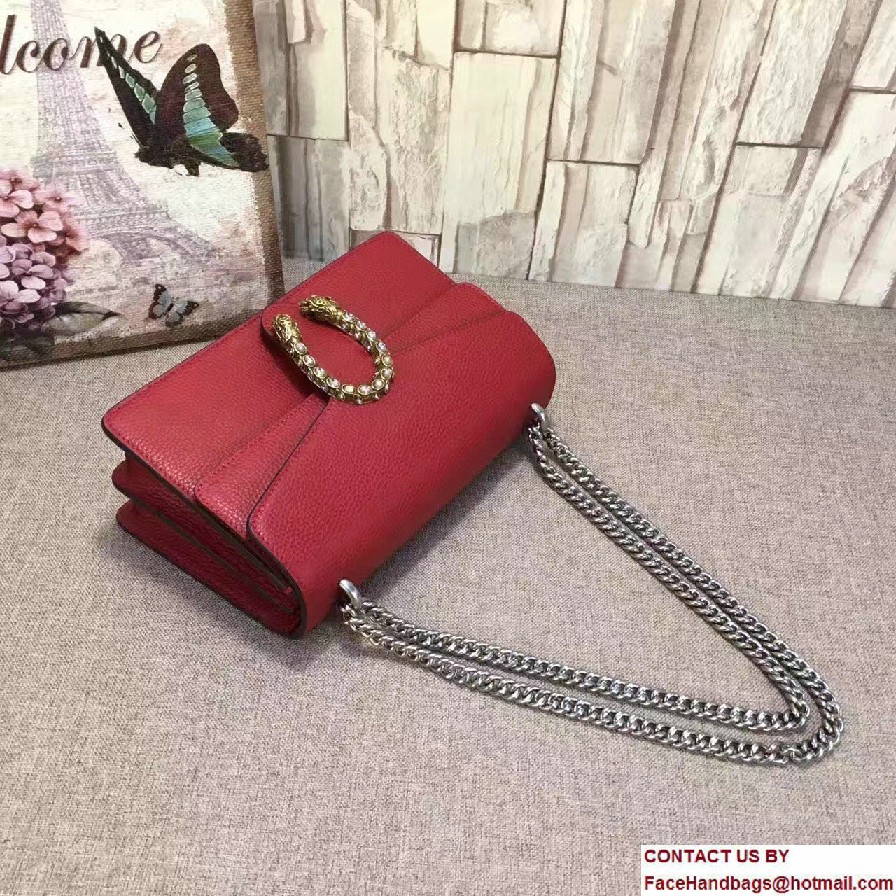 Gucci Dionysus Leather Shoulder Small Bag 400249 Red 2017