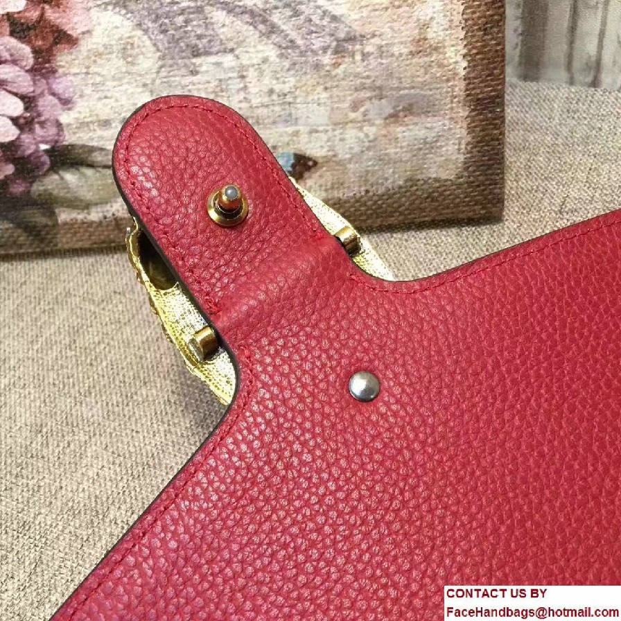 Gucci Dionysus Leather Shoulder Small Bag 400249 Red 2017