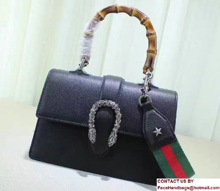 Gucci Dionysus Textured Leather Top Handle Medium Bag 448075 Black 2016 - Click Image to Close