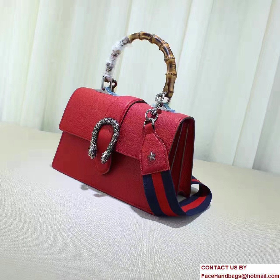 Gucci Dionysus Textured Leather Top Handle Medium Bag 448075 Red 2016