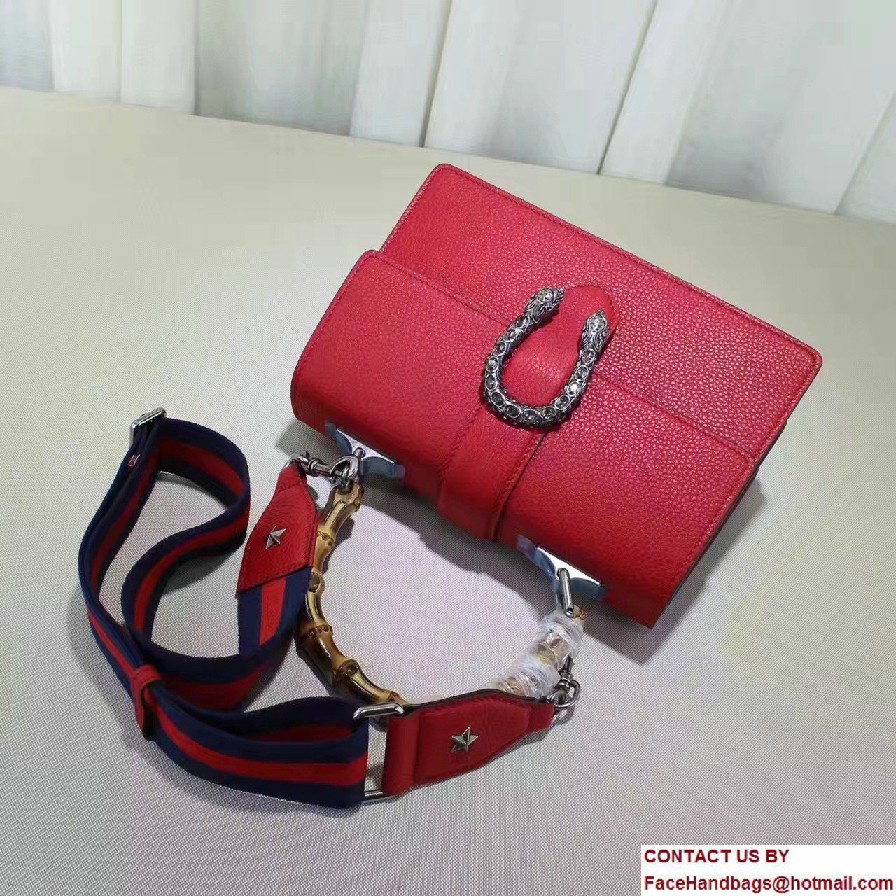 Gucci Dionysus Textured Leather Top Handle Medium Bag 448075 Red 2016