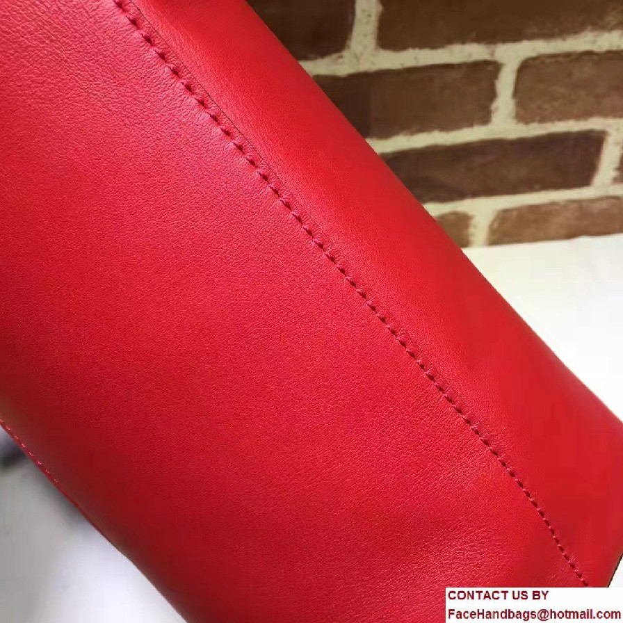 Gucci Embossed GG Leather Tote Medium Bag 453561 Red 2017