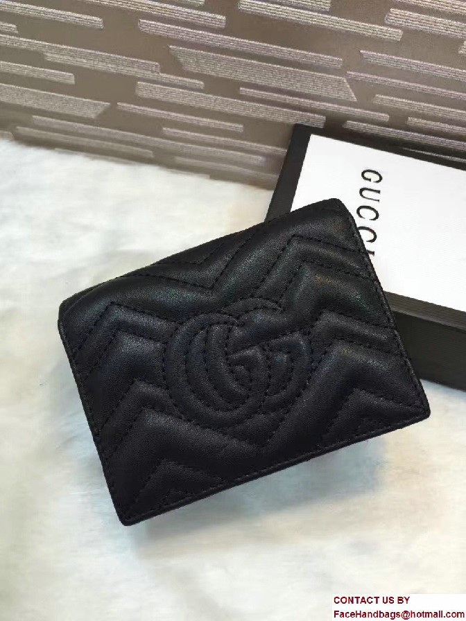 Gucci GG Marmont Matelasse Chevron Card Case 443125 Black 2016