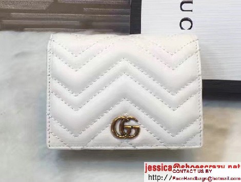 Gucci GG Marmont Matelasse Chevron Card Case 443125 White 2016 - Click Image to Close