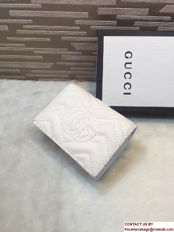 Gucci GG Marmont Matelasse Chevron Card Case 443125 White 2016