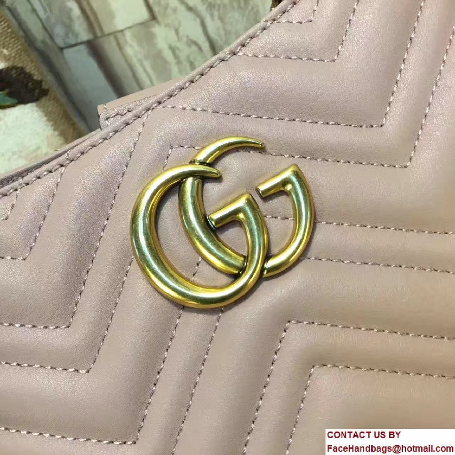 Gucci GG Marmont Matelasse Chevron Chain Shoulder Medium Bag 453569 Nude 2016