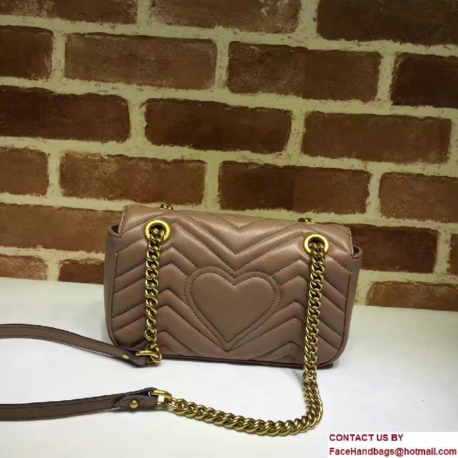 Gucci GG Marmont Matelasse Chevron Mini Chain Shoulder Bag 446744 Nude 2016