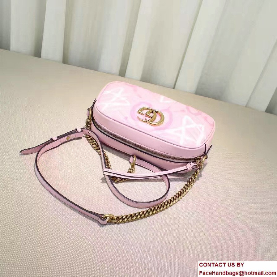 Gucci GG Marmont Matelasse Chevron Shoulder Small Bag 447632 Guccighost Pink 2016