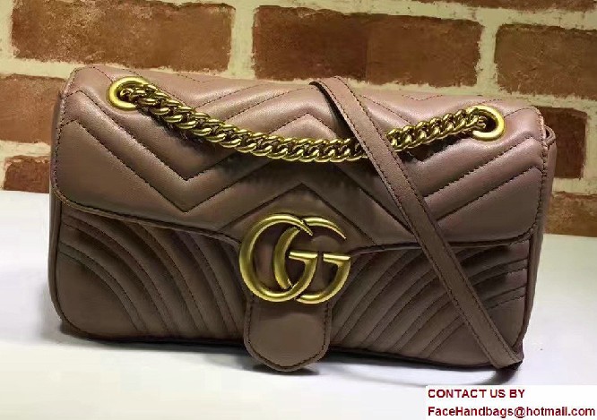 Gucci GG Marmont Matelasse Chevron Small Chain Shoulder Bag 443497 Nude 2016 - Click Image to Close