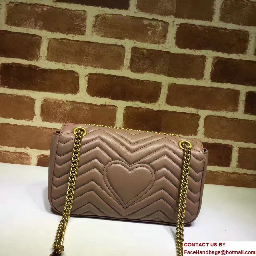 Gucci GG Marmont Matelasse Chevron Small Chain Shoulder Bag 443497 Nude 2016