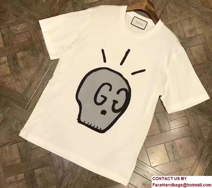 Gucci GucciGhost Cotton T-Shirt 435101 White 2017