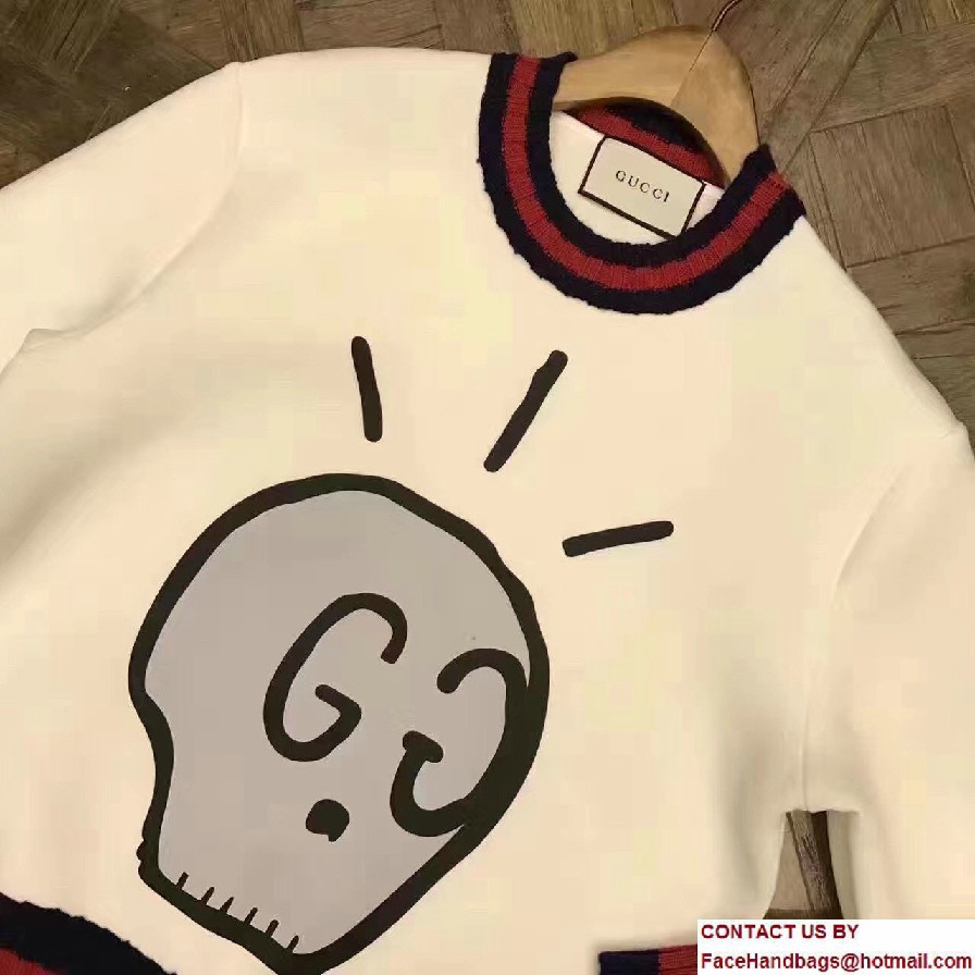 Gucci GucciGhost Knit Top Sweaters White 2017