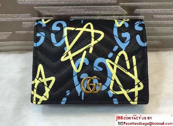 Gucci GucciGhost Print Card Case 449421 Black 2016