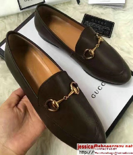 Gucci Horsebit Jordaan Leather Loafers 404069 Coffee 2017