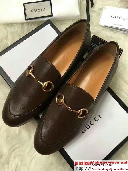 Gucci Horsebit Jordaan Leather Loafers 404069 Coffee 2017