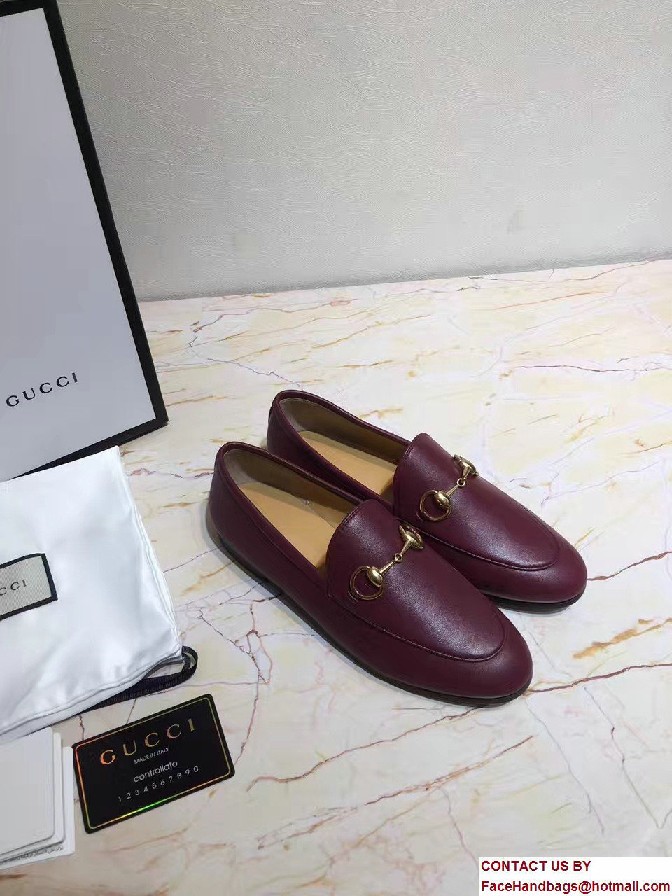 Gucci Horsebit Jordaan Leather Loafers 404069 Dark Red 2017