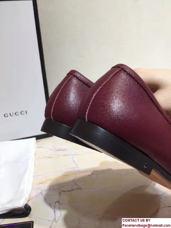 Gucci Horsebit Jordaan Leather Loafers 404069 Dark Red 2017