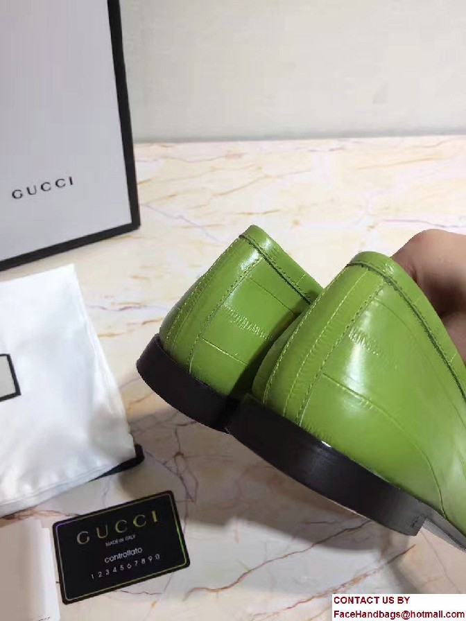 Gucci Horsebit Jordaan Leather Loafers 404069 Eel Green 2017