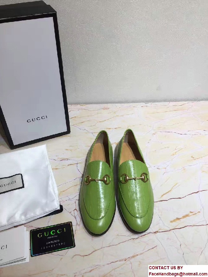 Gucci Horsebit Jordaan Leather Loafers 404069 Eel Green 2017