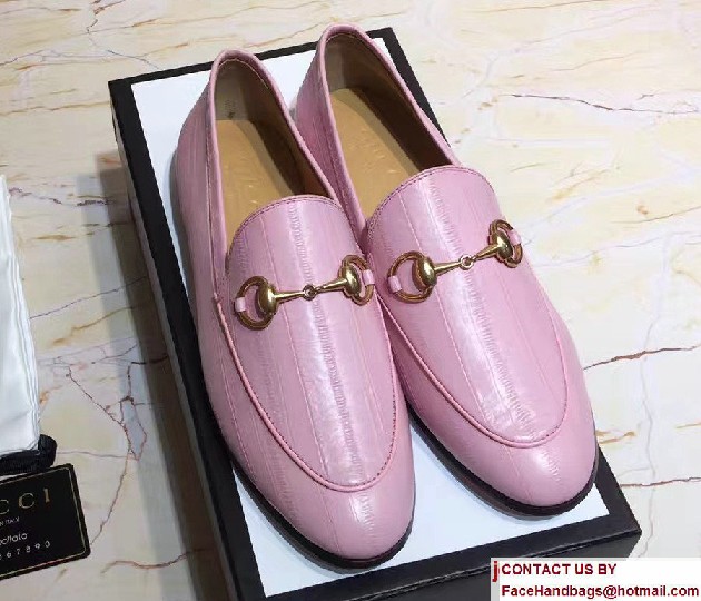 Gucci Horsebit Jordaan Leather Loafers 404069 Eel Pink 2017