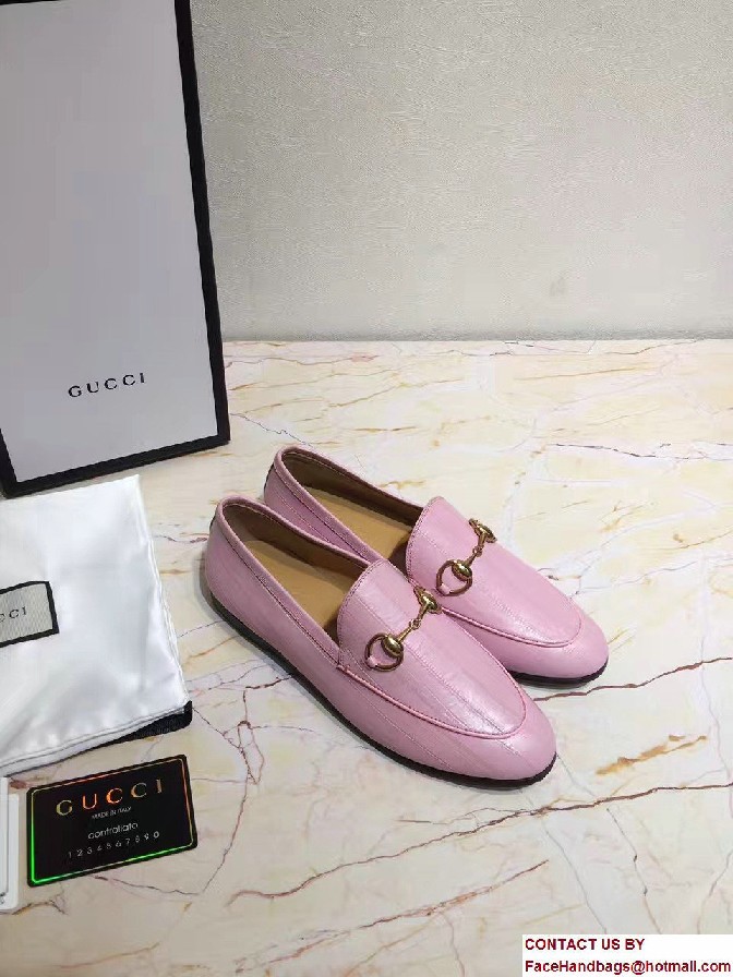 Gucci Horsebit Jordaan Leather Loafers 404069 Eel Pink 2017