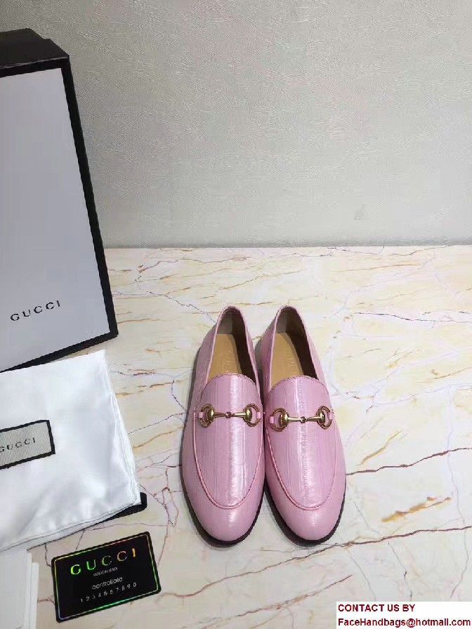 Gucci Horsebit Jordaan Leather Loafers 404069 Eel Pink 2017