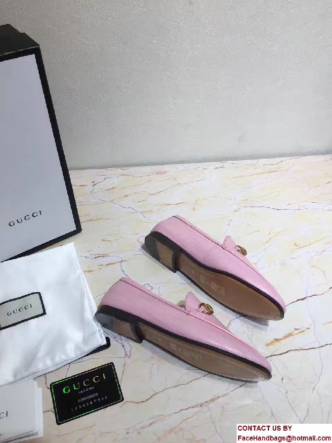 Gucci Horsebit Jordaan Leather Loafers 404069 Eel Pink 2017