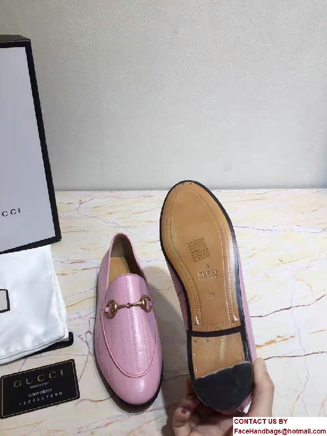 Gucci Horsebit Jordaan Leather Loafers 404069 Eel Pink 2017