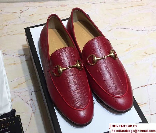 Gucci Horsebit Jordaan Leather Loafers 404069 Eel Red 2017