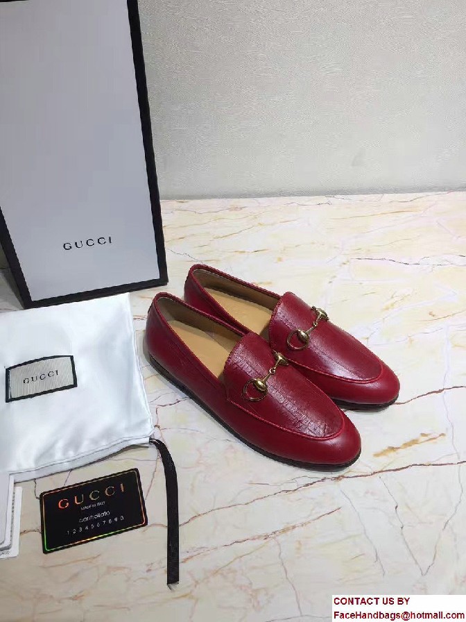 Gucci Horsebit Jordaan Leather Loafers 404069 Eel Red 2017