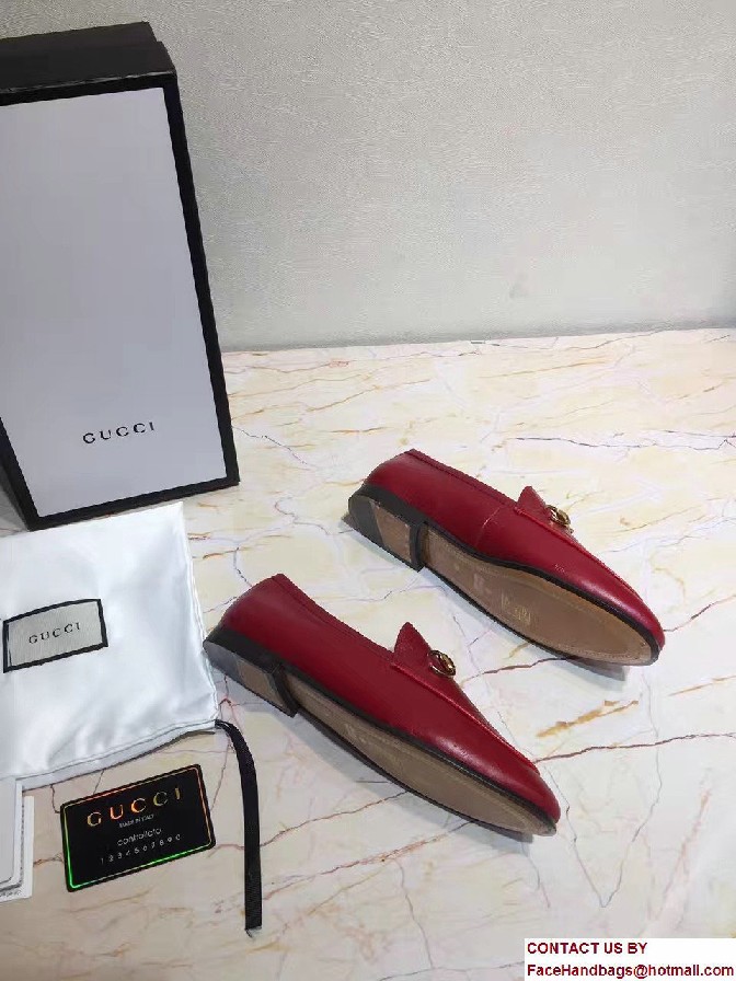 Gucci Horsebit Jordaan Leather Loafers 404069 Eel Red 2017