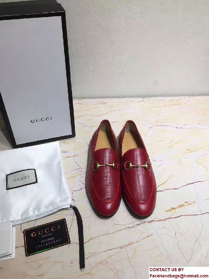 Gucci Horsebit Jordaan Leather Loafers 404069 Eel Red 2017