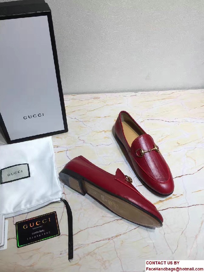 Gucci Horsebit Jordaan Leather Loafers 404069 Eel Red 2017