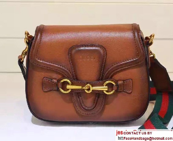 Gucci Lady Web Leather Shoulder Small Bag 384821 Brown