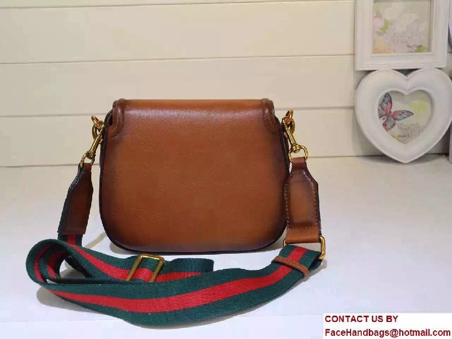 Gucci Lady Web Leather Shoulder Small Bag 384821 Brown