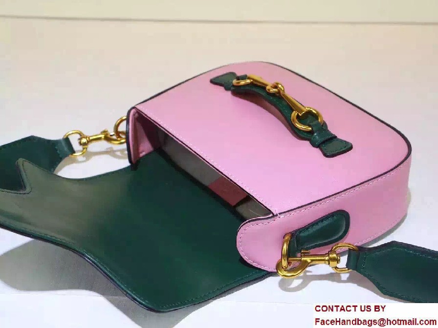 Gucci Lady Web Leather Shoulder Small Bag 384821 Green/Pink