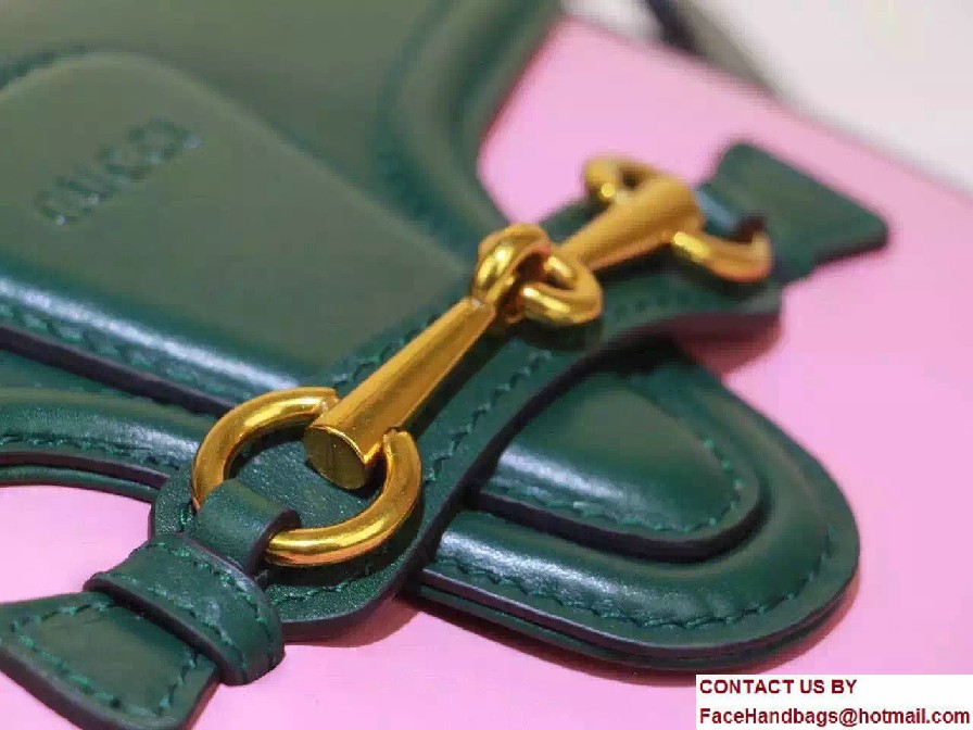 Gucci Lady Web Leather Shoulder Small Bag 384821 Green/Pink