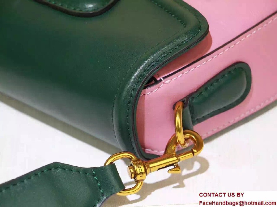 Gucci Lady Web Leather Shoulder Small Bag 384821 Green/Pink