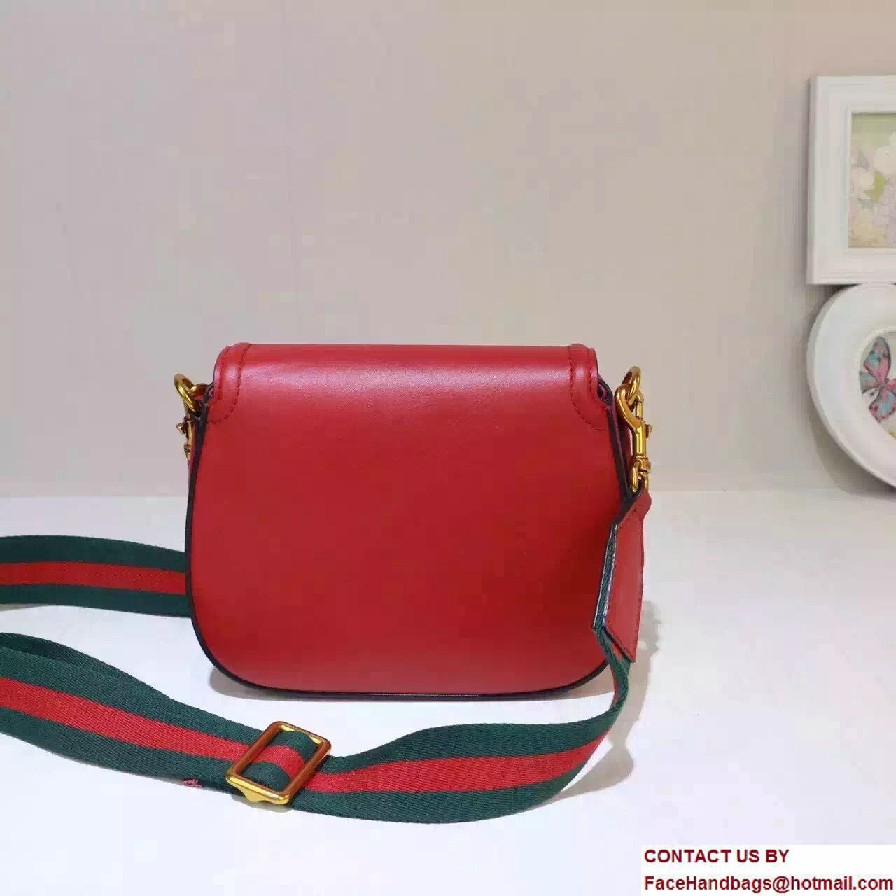 Gucci Lady Web Leather Shoulder Small Bag 384821 Red/Fuchsia