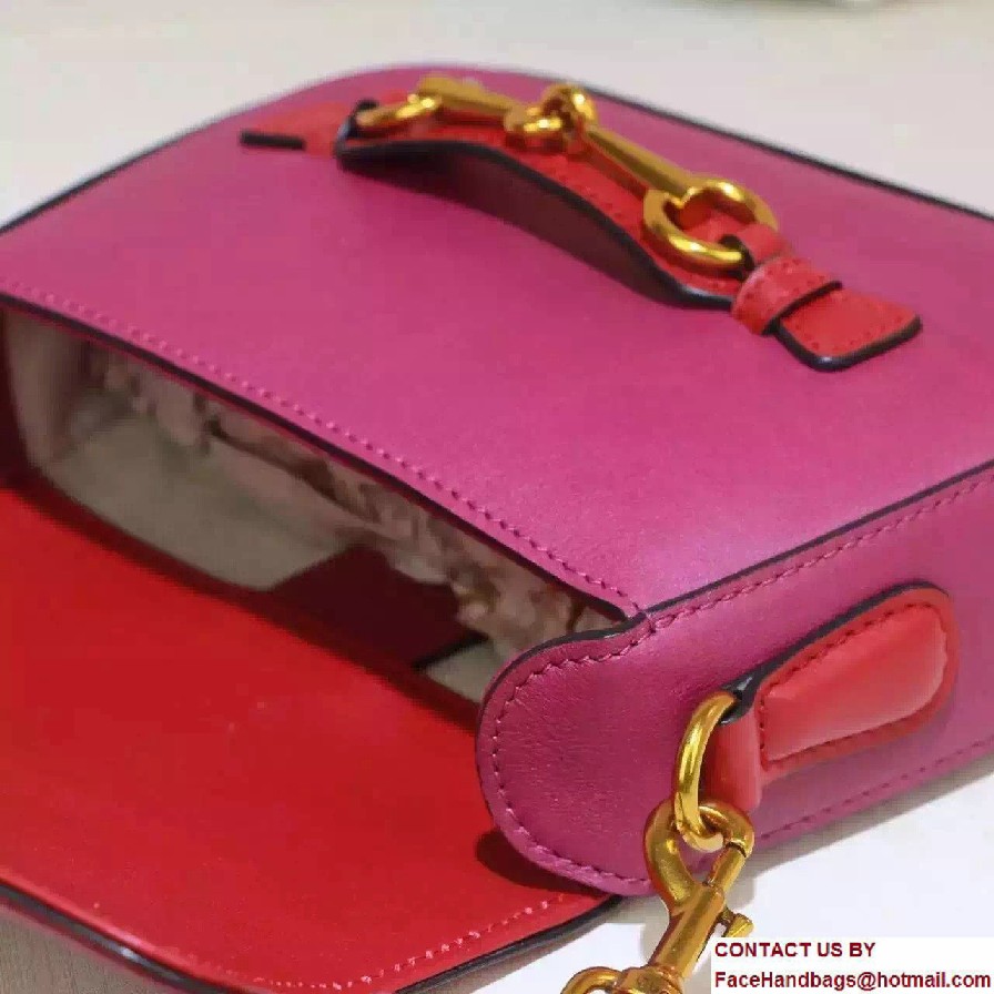 Gucci Lady Web Leather Shoulder Small Bag 384821 Red/Fuchsia