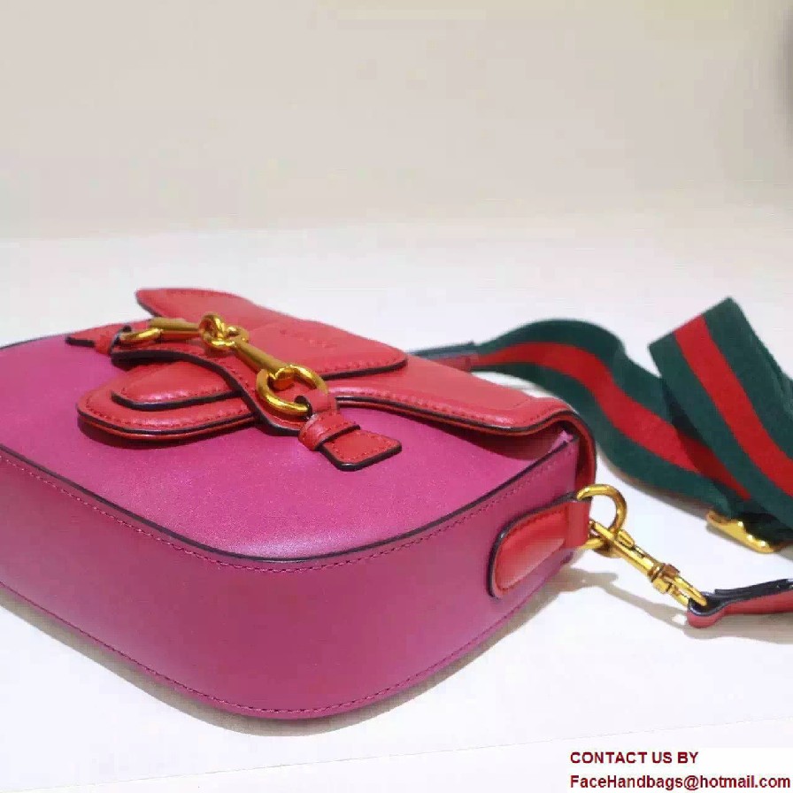 Gucci Lady Web Leather Shoulder Small Bag 384821 Red/Fuchsia