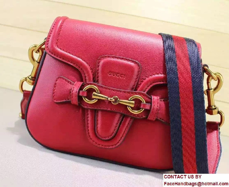 Gucci Lady Web Leather Shoulder Small Bag 384821 Red - Click Image to Close